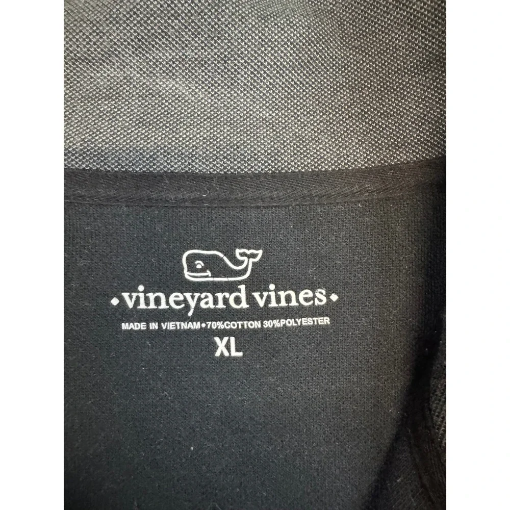Vineyard Vines Mens XL Quarter Zip Pullover Sweater Dark Gray Heather Whale Logo
